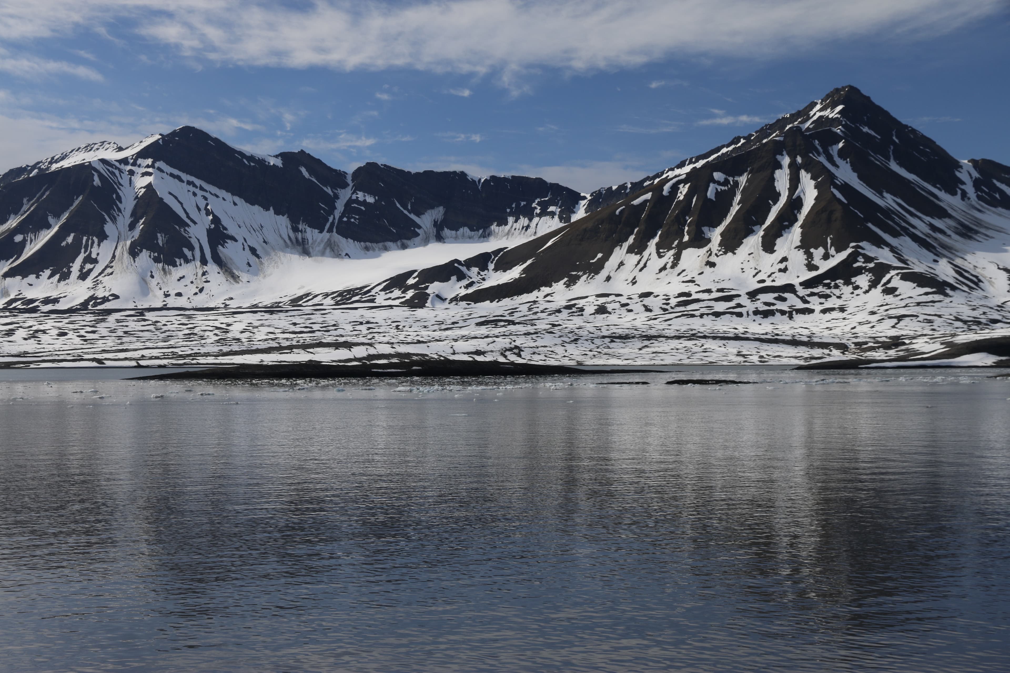 The Geographic North Pole and the east coast of Greenland
