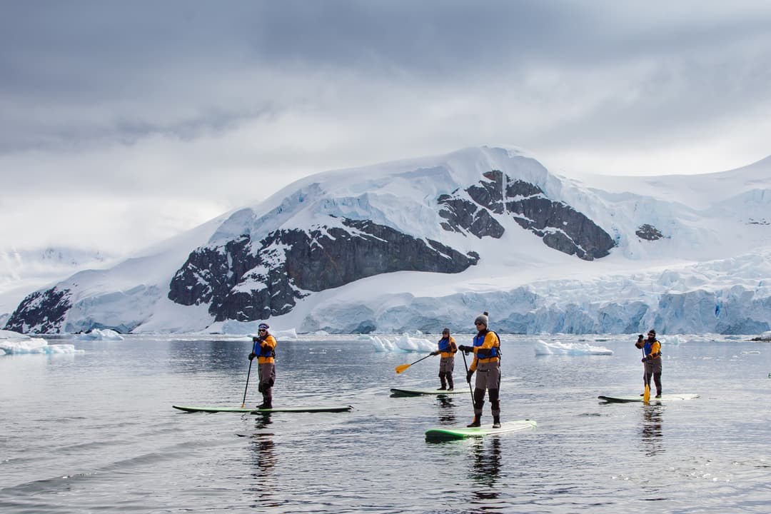 Quark Expeditions, Stand Up Paddleboarding In Antarctica ©Michelle Sole
